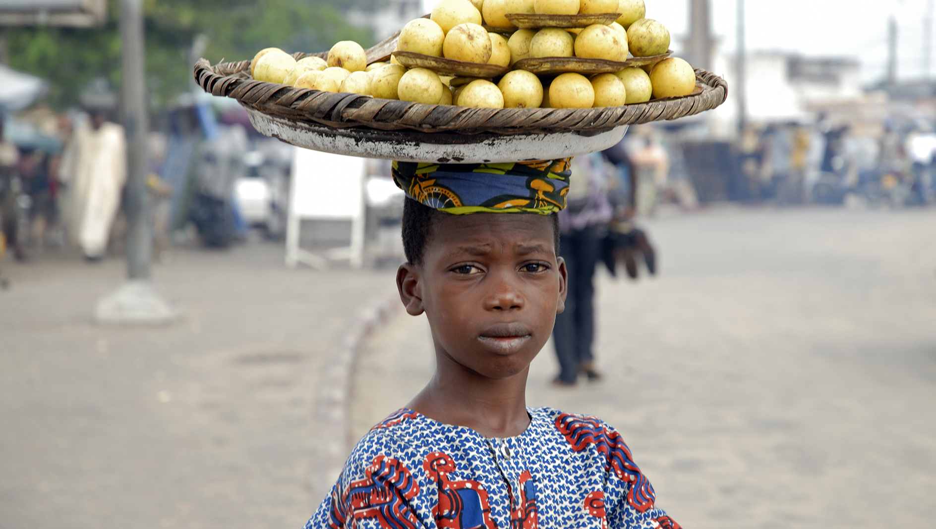 Primo piano di un bambino in Benin