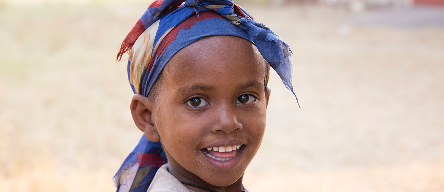 Primo piano di un bimbo etiope della missione di Gambella